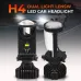 Infitary 12-36V Pair H4 LED Projector Headlight 6500K 55W Headlamp Universal for Cars and Motorcycles IP68 Waterproof