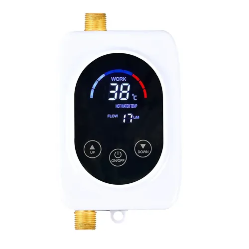 3800W 220V Mini Instant Water Heater with Touch Screen Smart Wall Mounted Electric Shower for Bathroom Kitchen EU Plug