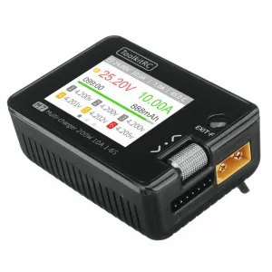 ToolkitRC M7 200W 10A DC Balance Charger Discharger for 1-6S Lipo Battery with With Voltage Servo Checker ESC Tester Receiver Signal Tester Quick Charger Function