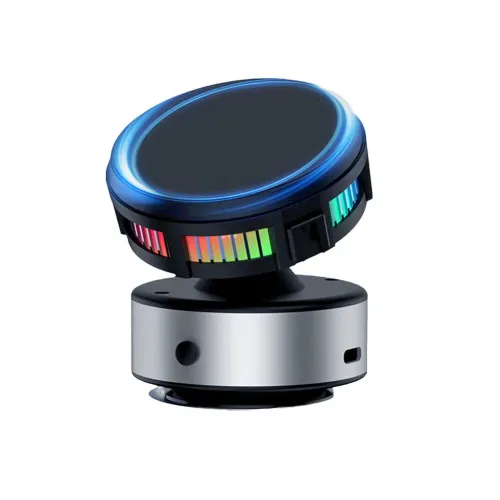 Wireless Charger Vacuum Magnetic, Active Cooling 15W Car Mount Charger with RGB Light Phone Holder Compatible with Magsafe