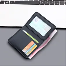 Men's Vertical Wallet Thin PU Leather Anti-magnetic Clip Wallet Simple Style Urban Daily Combination 5 Card Slots Available