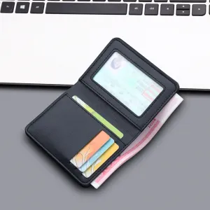 Men's Vertical Wallet Thin PU Leather Anti-magnetic Clip Wallet Simple Style Urban Daily Combination 5 Card Slots Available