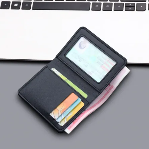 Men's Vertical Wallet Thin PU Leather Anti-magnetic Clip Wallet Simple Style Urban Daily Combination 5 Card Slots Available