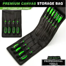 10pcs Chrome Vanadium Steel Seal Hook Driver Puller Set Ergonomic Glue-Coated Handle ASME Standard Premium Canvas Bag