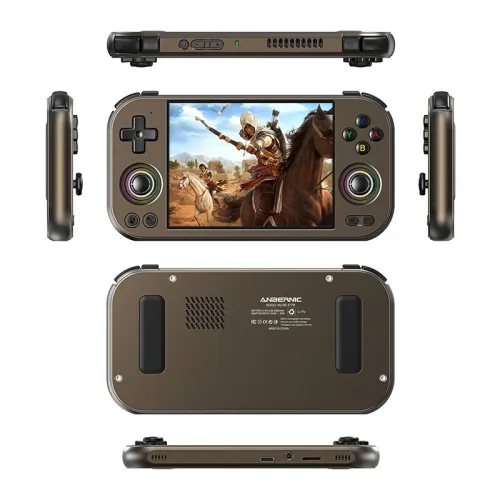 128GANBERNIC RG477M Handheld Gaming Console Built-in 4000+ Games 4.7-inch 120Hz LTPS In-cell Display Dimensity 8300 Processor 3D Hall Joystick Android 14 bluetooth 5.3 & WIFI 6 Video Player Console AI Assistant Six-Axis Function