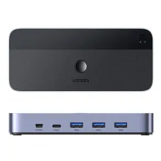 UGREEN CM664 USB3.0 HD KVM Switch 2 in 1 Out Splitter Support 4K60Hz for 2 Computers Sharing 1 Monitor Keyboard Mouse