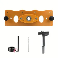 35mm Hinge Hole Drilling Guide Jig Cabinet Door Hinge Positioning and Punch Locator Woodworking Tool with Low Noise High-Speed Rotation Bearing