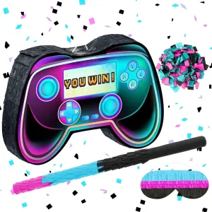 Game on Theme GamePad Pinata Bundle with Blindfold Stick for Birthday Game Night Party Decoration Toys