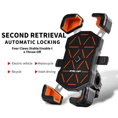 ESLNF Universal 4.5-7.2 inch Bike Phone Holder Hold Firmly Motorcycle Handlebar Phone Navigation Frame Mount