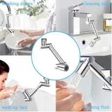 1440 Rotatable Scalable Metal Faucet Aerator Bathroom Tap Splash-proof Bubbler Faucet Filter Nozzle Tap Saving Water Extender