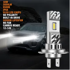 SEALIGHT S6-H7 Pair Car LED Headlight Bulbs 30W 3000LM 6500K High Power Canbus Super Bright 5530 LED Chips IP68 Waterproof