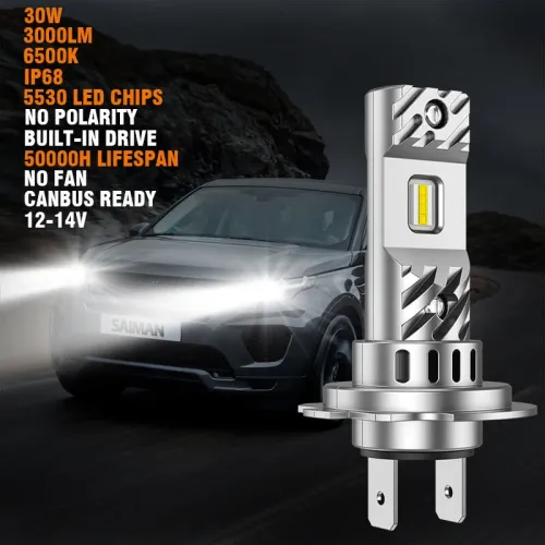 SEALIGHT S6-H7 Pair Car LED Headlight Bulbs 30W 3000LM 6500K High Power Canbus Super Bright 5530 LED Chips IP68 Waterproof