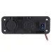 3 in 1 Dual USB Charger LED Voltmeter 12V 24V Power Socket On-Off Switch Panel Black Marine Dual USB Charger Boat Marine Motorcycle Car