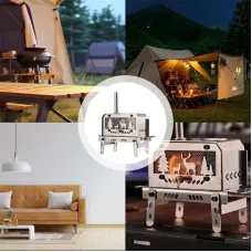 Portable Mini Stainless Steel Outdoor Wood Stove,Decorative Incense Holder for Christmas Tree and Elk Table Ornament for Camping Hiking