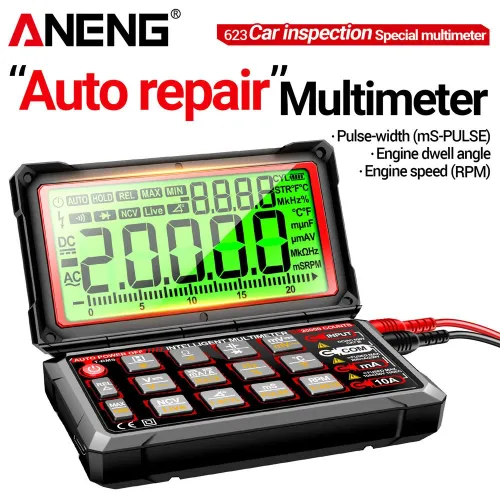 ANENG 623 623Pro Auto Repair Multimeter 20000 Counts AC/DC Voltage Current Resistance Capacitance Frequency Temperature NCV True RMS LCD Backlit Display