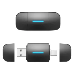 RHYTHM Wireless Carplay Android Auto 2In1 Smart Dongle Adapter 5GWIFI BT5.2 For 99% OEM Car Comes With USB & TYPE-C Interfaces