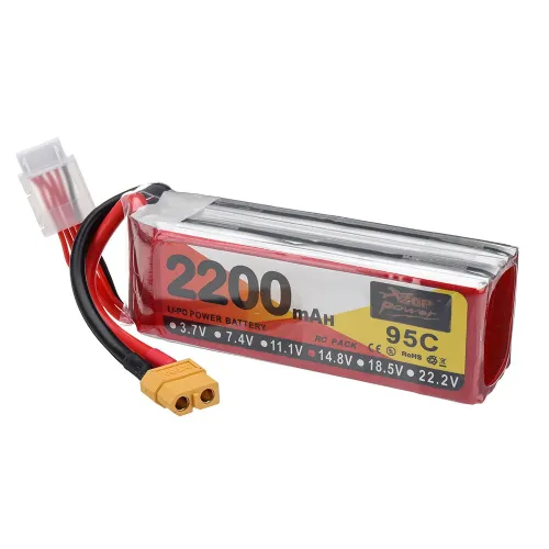 ZOP Power 14.8V 2200mAh 95C 4S LiPo Battery XT60 Plug for RC Drone