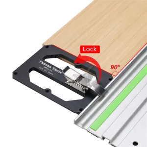 FONSON TOOLS Track Saw Square Right Angle Guide Circular Saw Guide Rail Angle Stop Compatible with Makita and Festool Guide Rail