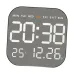 Remote Control Digital Wall Clock LED Alarm Clock Metal Brushed Texture Large Display Screen Home Office Bedroom