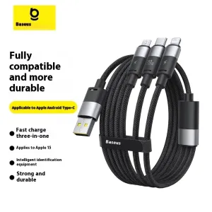 Baseus Star Speed Series 100W USB-A to Type-C/Micro/iP Cable Fast Charging Data Transmission Copper Core Line 1.5M Long for iPhone 16 16 Pro 15 14 13 Pro Max for Xiaomi MIX Fold4 for Samsung Galaxy Z Flip6 for Huawei Mate XT
