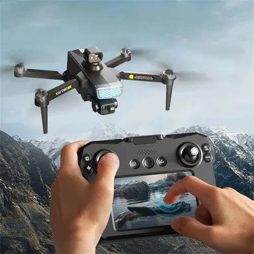 XKJ KAI TWO 249g GPS 5G WiFi FPV with 4K ESC HD Dual Camera 3-Axis Mechanical Gimbal 5.6" Touchable LCD Screen Controller 360 Obstacle Avoidance Brushless Foldable RC Drone Quadcopter RTF
