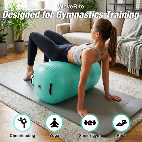 WaveRite 100x60cm AirBlock Inflatable Gymnastics Mat Gym Block Tumbling Block Training Block Training Mat Sports Block Gym Block with Pump