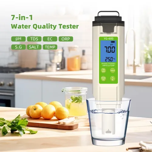 7-in-1 Water Quality Tester YG-600 Digital pH Meter EC TDS Salt ORP Temperature Tester for Aquarium Pool Hydroponics Accurate Measurement