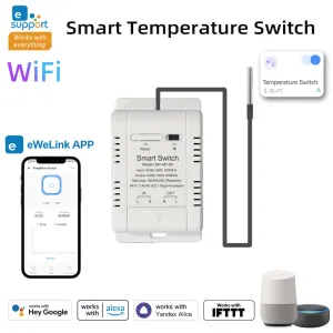 Smart Thermostat Model LY-607-N WiFi Bluetooth Remote Control 20A 3800W Temperature Humidity Switch ABS Construction