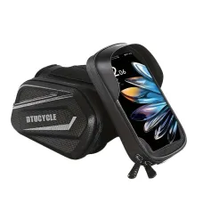 DTUCYCLBicycle Front Frame Separable Organizer Bag Waterproof Touch Screen Cycling Bag Triple Hoop Loop Fastening Bike Tube Bag for MTB Road