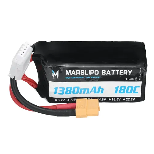 MARSLIPO 14.8V 1380mAh 180C 4S Lipo Battery XT60 Plug for GEPRC Cinebot30 HD Darwinfpv CineApe35 FPV Racing Drone