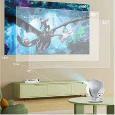SALANGE P360 4K Portable Smart Projector 360 Flexible Projection 200 ANSI Android 11 WiFi 6 & Bluetooth 5.2 Auto Focus & Keystone Built-in HiFi Speaker for Smart Home Cinema Outdoor Movie