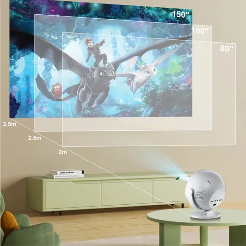 SALANGE P360 4K Portable Smart Projector 360 Flexible Projection 200 ANSI Android 11 WiFi 6 & Bluetooth 5.2 Auto Focus & Keystone Built-in HiFi Speaker for Smart Home Cinema Outdoor Movie