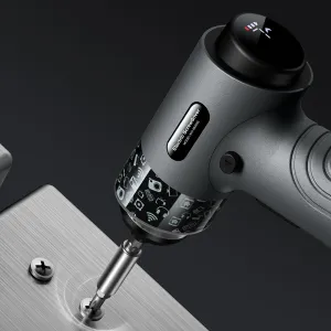 32-in-1 Electric Screwdriver Set with 200rpm Speed, Enhanced 6N.m Electric and 10N.m Manual Torque Illuminating LED Lights Digital Display and One-Button Control Includes USB Cable and Storage Bag