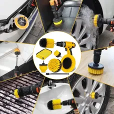 7 Piece Drill Brush Attachment Set with Extended Reach for Cleaning Tub Sink Tile Carpet and Grout Power Scrubber Drill Brushes Powerful Drill Brush