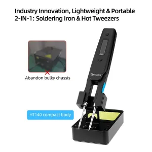 SEQURE HT140 2-IN-1 Hot Tweezers & Soldering Iron Compatible with C210 Tip Portable Tweezers Soldering Station Support PD|QC|DC