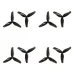 8 Pairs Gemfan Hurricane 2009 2 Inch 3-Blade Clear Black Propeller 1.5mm 1 Hole for 1103 Motor RC FPV Racing Drone