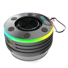 T7 IPX7 Waterproof Speaker RGB Portable bluetooth Speaker with Suction Cup Stereo Subwoofer LED Display TWS Hands-free Call FM Radio Indoors Outdoors Speakers for Bathroom Party