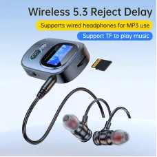 2-in-1 Bluetooth Adapter Receiver Transmitter with HD Display Audio Adapter Bluetooth 5.3 Receiver For Car With LED Display Aux Bluetooth