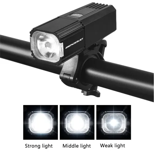 BIKIGHLEHigh Brightness Long-range Bicycle Headlight IPX4 Waterproof USB Charging 3 Light Modes Bike Front Light for MTB Night Riding Safety