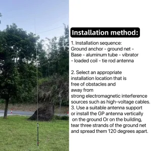 3.5-50MHz 80M-6M 10-band 100W HF Portable Shortwave GP Antenna 10-band Outdoor Shortwave Antenna for HF Shortwave Radio