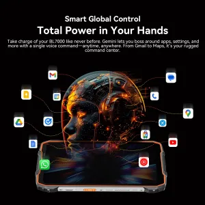 Blackview BL7000 5G 6.78 inch 2.4K 120Hz Display Android 15 24GB 256GB 50MP Camera 7500mAh 33W Fast Charge NFC Dimensity 6300 IP68 IP69K Waterproof AI Rugged Smartphone