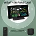 Multi-function Professional Weather Station Alarm Clock Wireless Indoor Outdoor Thermometer With Rain Gauge/ Temperature/  Humidity/ Rainfall Monitoring/ Atmospheric Pressure Intelligent Color Screen Clock