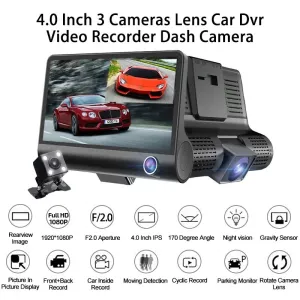 4 inch IPS HD Screen Car DVR Dash Cam 1080P 2 Lens / 3 Lens Camera Night Vision With 170 Degree Rear View