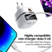 65W 3-Port USB Charger Come with Retractable Cable Type-C Cable+USB-A+Type-C Fast Charging Wall Charger Adapter EU Plug for iPhone 17 17Pro 16 Pro Max 15 14 13 for Huawei Mate XTs for Xiaomi 17pro for Samsung Galaxy S25 Ultra for OPPO for VIVO
