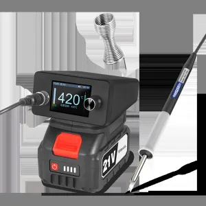 T12 Portable Wireless Soldering Station 75W Fast Heating Adjustable Temperature 100-450C Rechargeable Lithium Battery T12 Soldering Handle and Tip Included
