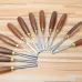 MYTEC 12pcs Wood Carving Chisel Set Walnut Handle 65Mn High Carbon Steel Sharp Blade Professional Woodworking Carving Tools