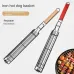 2PCS Stainless Steel Wooden Handle BBQ Grill Basket Sausage Hot Dog Basket Non-stick Barbecue Cages Barbecue Grill Grate Camping Picnic Cookware Outdoor