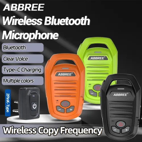 ABBREE AR-639 Wireless Handheld bluetooth Microphone Speaker Type-C for Baofeng UV-5R UV-21 PRO Quansheng UV-K5 K6 TK11 Walkie Talkie