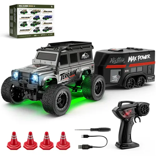 WSD E88 E89 RTR 1/64 2.G RWD Mini RC Car with Suitcase Off-Road Climbing Truck LED Light Two Speed Full Scale Desktop Large Foot Remote Control Vehicles Models Boys Gifts Toys