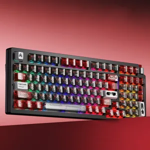 DAREU COOL98 Tri-mode Mechanical Gaming Keyboard with Volume Knob RGB Light Gasket Structure SOCD 1ms Game Delay 8000mAh Battery E-sports Gamer Keyboards